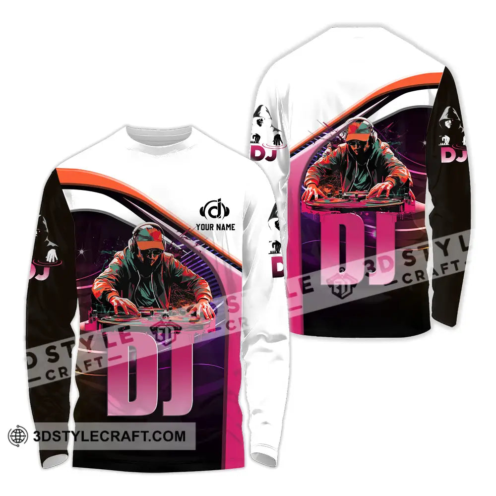 Unisex Shirt - Custom Text Shirt Disc Jockey Long Sleeve Shirt / S T-shirt