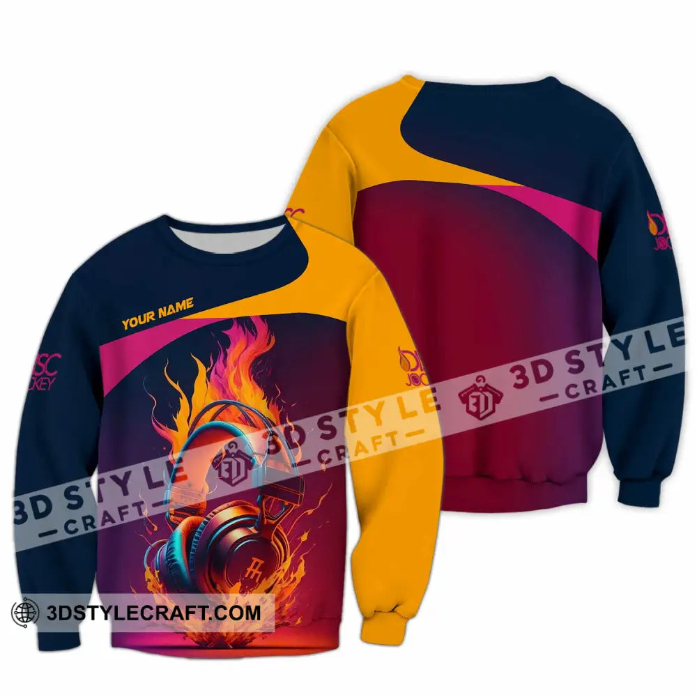 Unisex Shirt - Custom Text Disc Jockey Long Sleeve / S T-Shirt