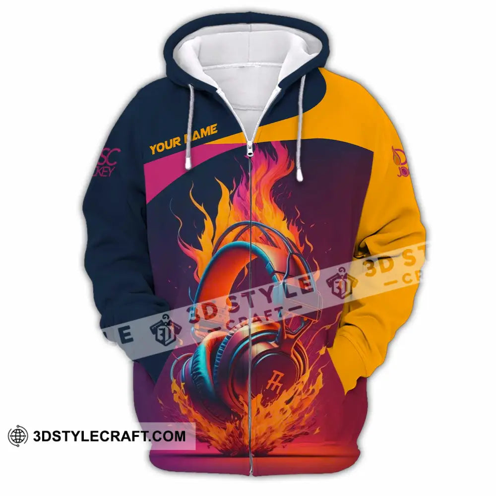 Unisex Shirt - Custom Text Disc Jockey Zipper Hoodie / S T-Shirt