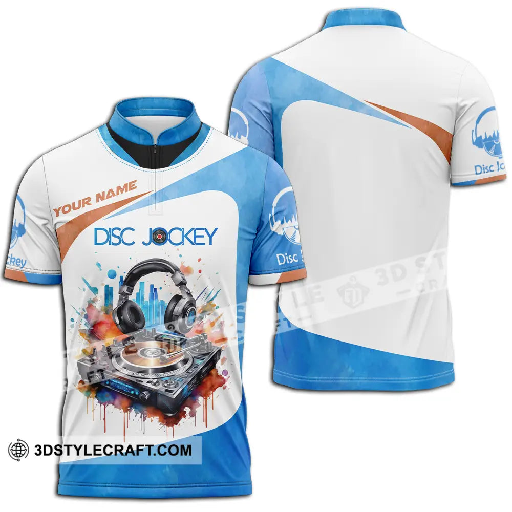 Unisex Shirt - Custom Text Shirt Disc Jockey Shirt Zipper Polo Shirt / S T-shirt