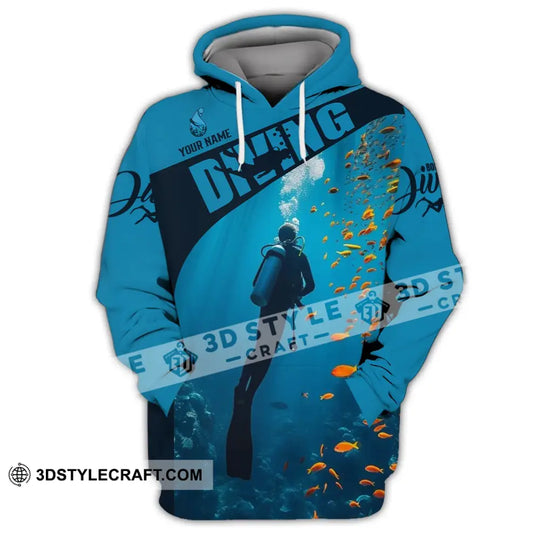 Unisex Shirt - Custom Text Shirt Diving style option 2