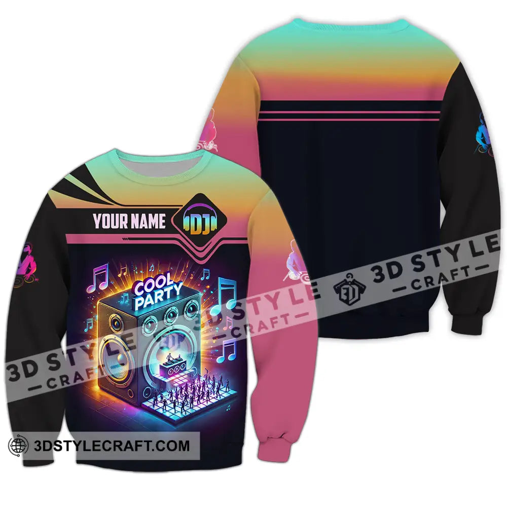 Unisex Shirt - Custom Text Dj Cool Party Long Sleeve / S T-Shirt