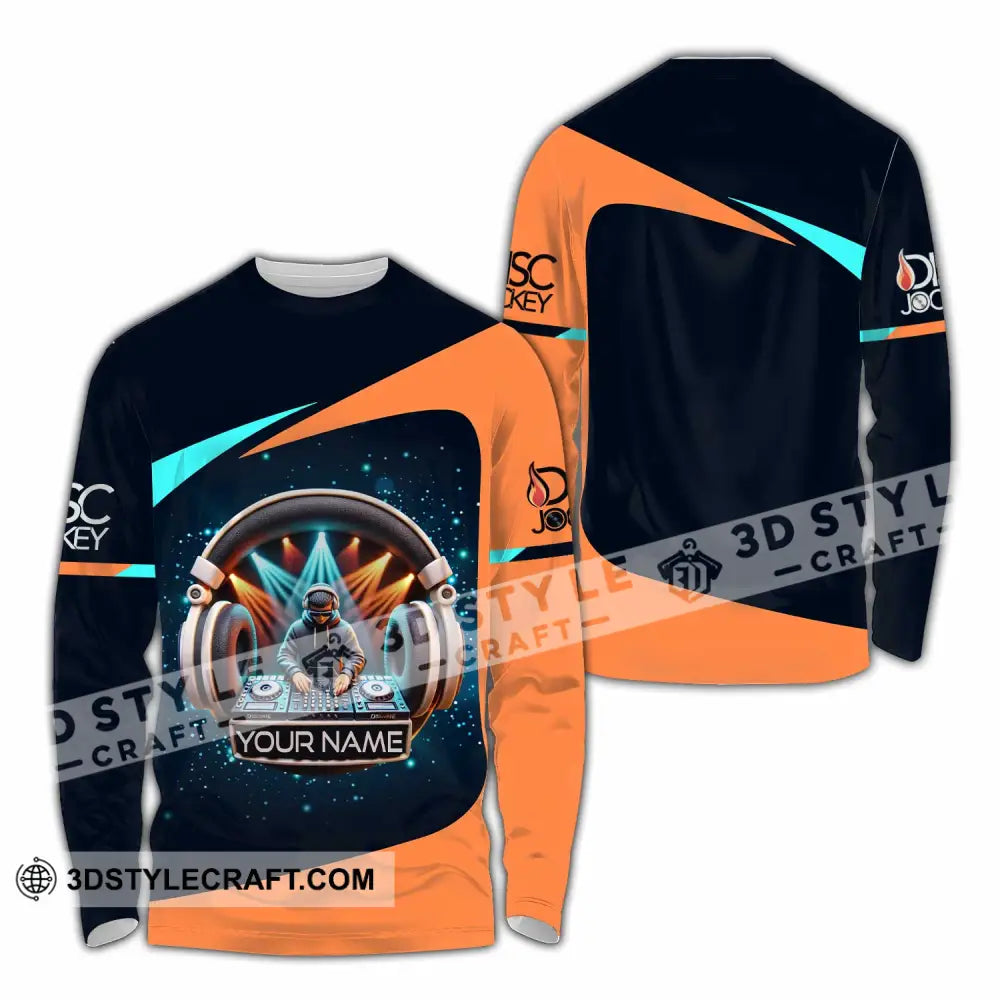 Unisex Shirt - Custom Text Shirt DJ Shirt Long Sleeve Shirt / S T-shirt