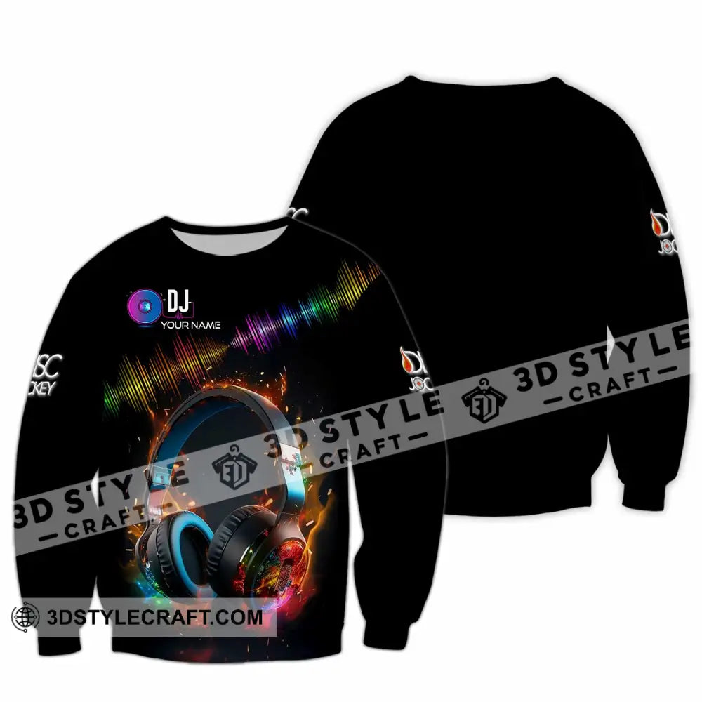 Unisex Shirt - Custom Text Dj Long Sleeve / S T-Shirt