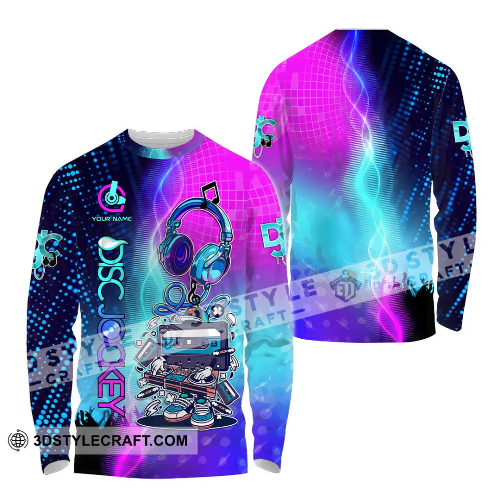 Unisex Shirt - Custom Text Shirt DJ Shirt Long Sleeve Shirt / S T-shirt