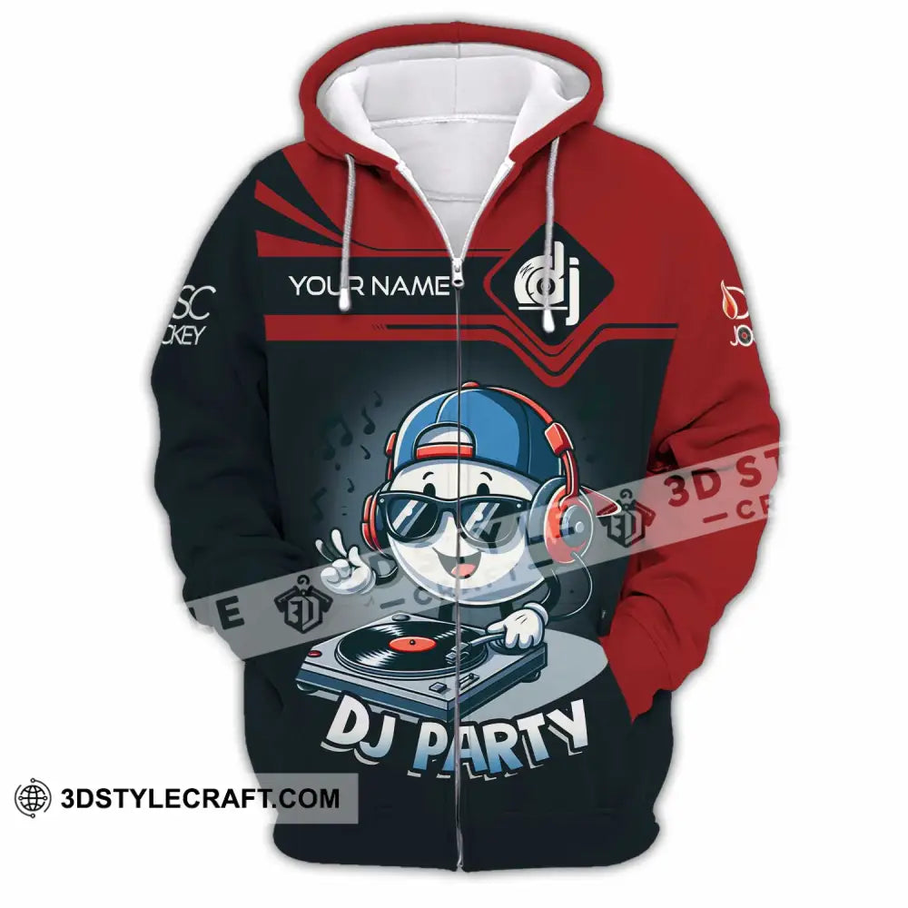 Unisex Shirt - Custom Text Shirt DJ Party Shirt Zipper Hoodie / S T-shirt