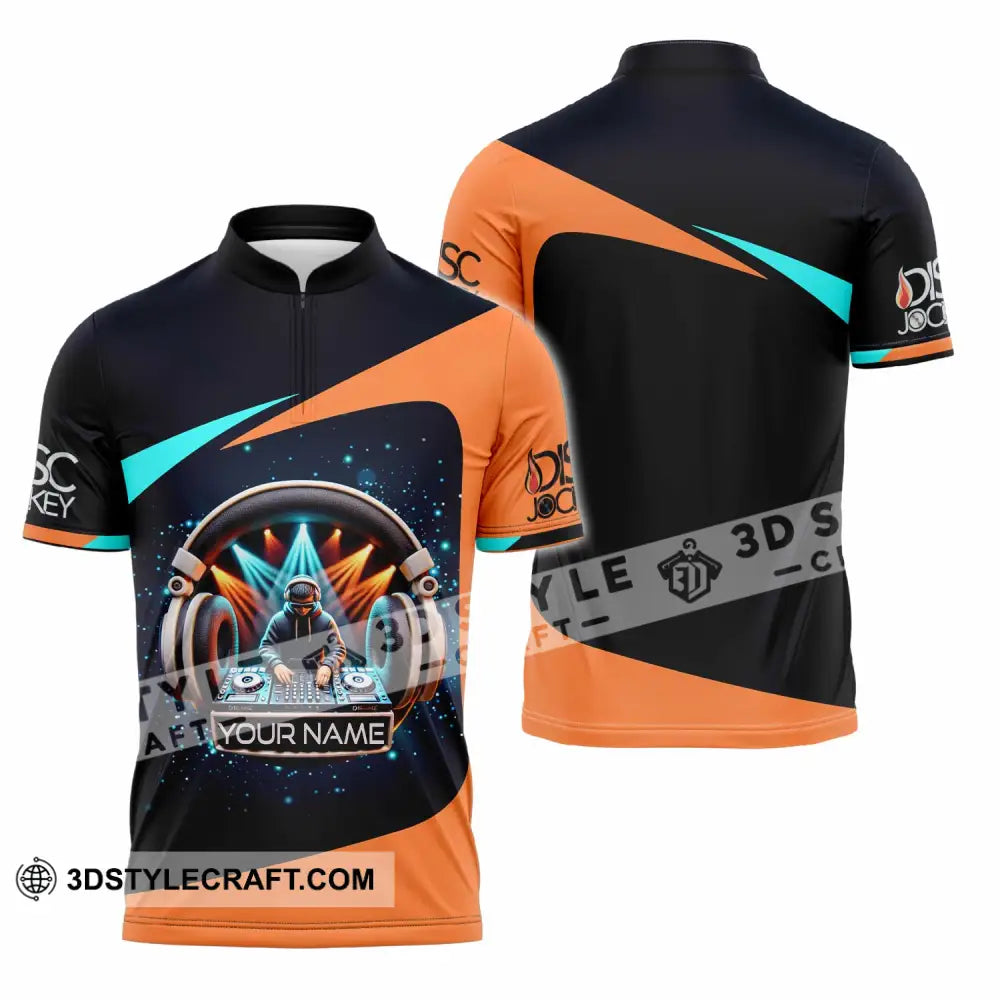 Unisex Shirt - Custom Text Shirt DJ Shirt Zipper Polo Shirt / S T-shirt