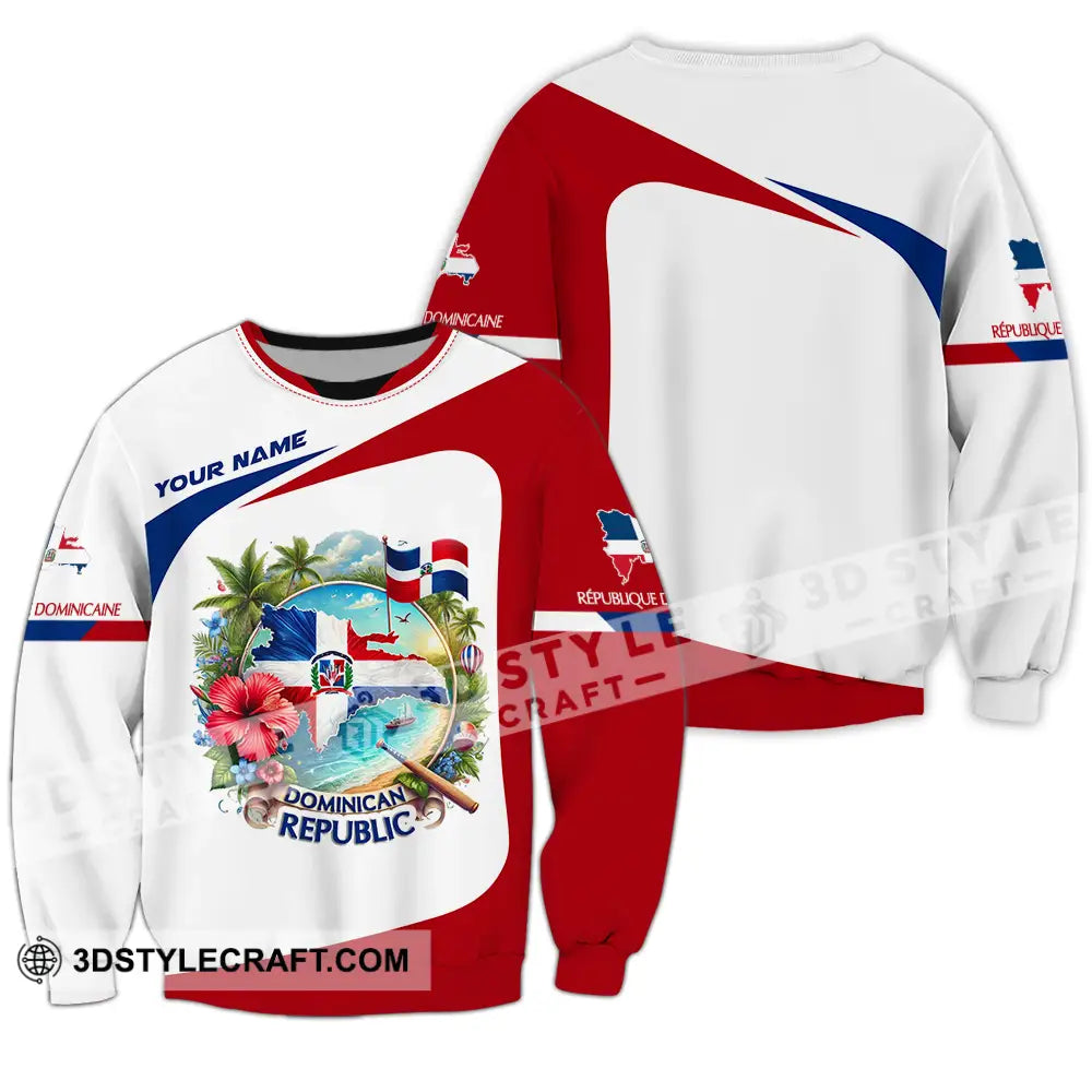 Unisex Shirt - Custom Text Dominican Republic Long Sleeve / S T-Shirt