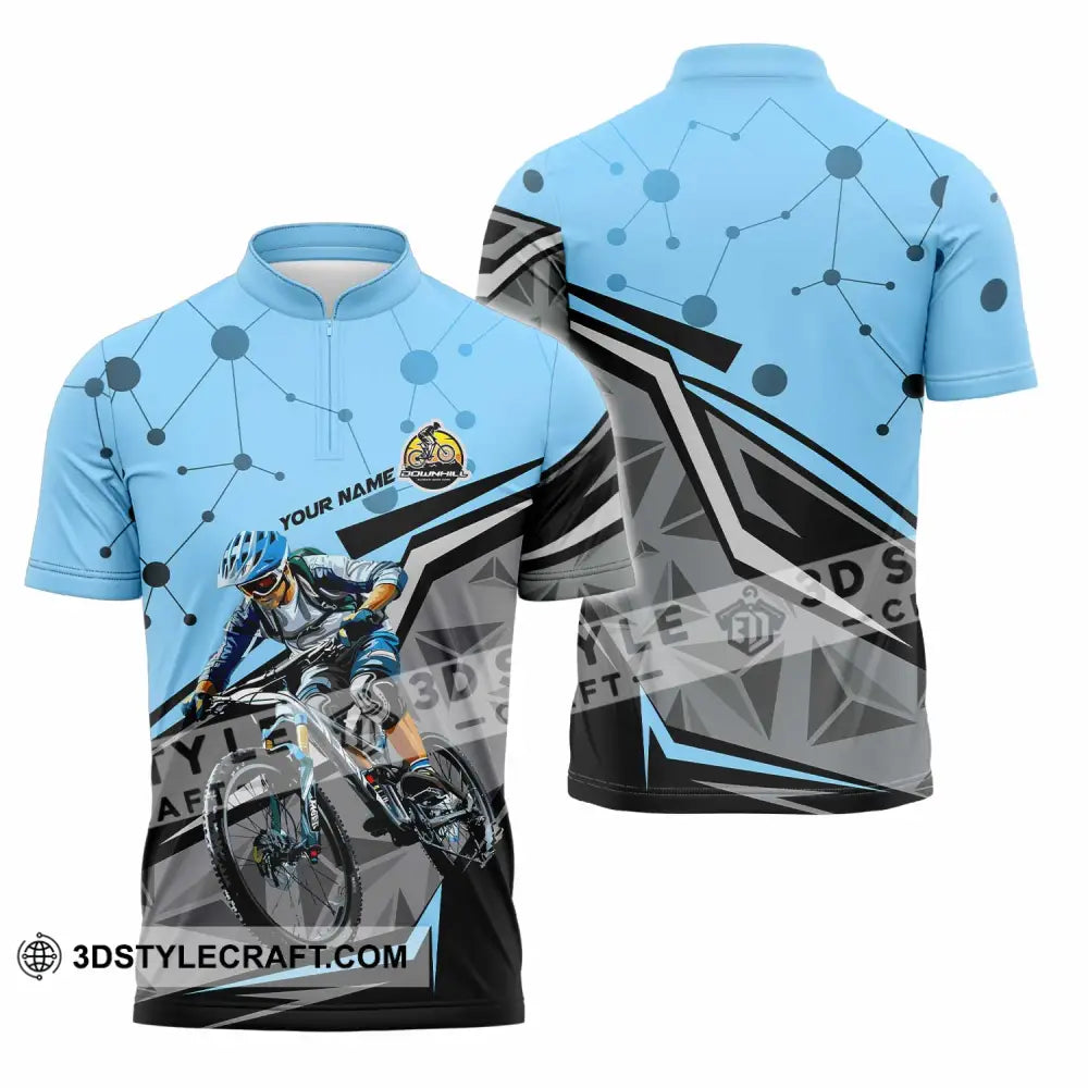 Unisex Shirt - Custom Text Shirt Downhill Shirt Zipper Polo Shirt / S T-shirt