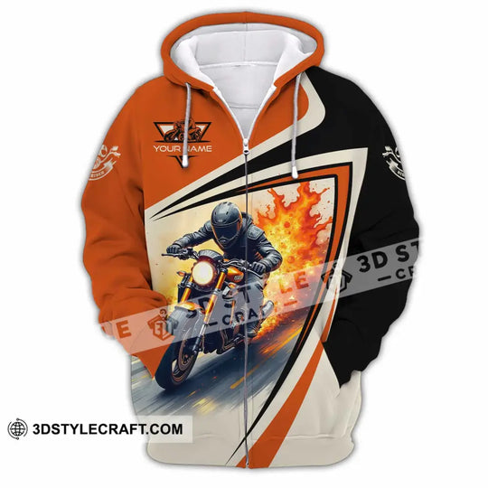 Unisex Shirt - Custom Text Shirt, Fire Biker Rider Shirt style option 3