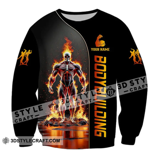 Unisex Shirt - Custom Text Shirt Fire Bowling Man style option 4