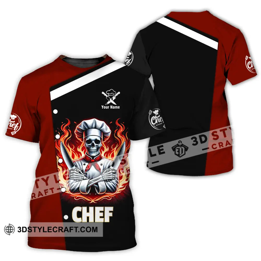 Unisex Shirt - Custom Text Fire Chef T-Shirt / S T-Shirt