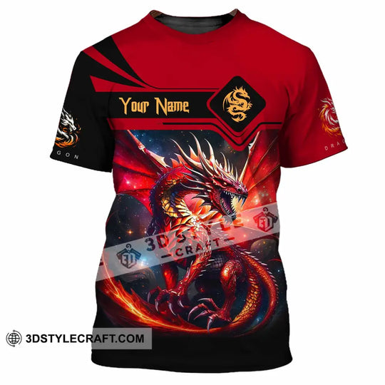 Unisex Shirt - Custom Text Shirt, Fire Dragon Shirt style option 2