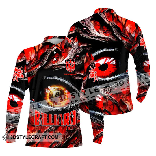 Unisex Shirt - Custom Text Fire Eye Billiard Sport Shirt style option 3