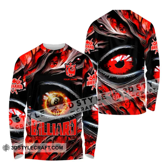 Unisex Shirt - Custom Text Fire Eye Billiard Sport Shirt style option 4