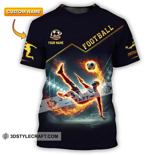 Unisex Shirt - Custom Text Shirt Football Fire Man style option 1