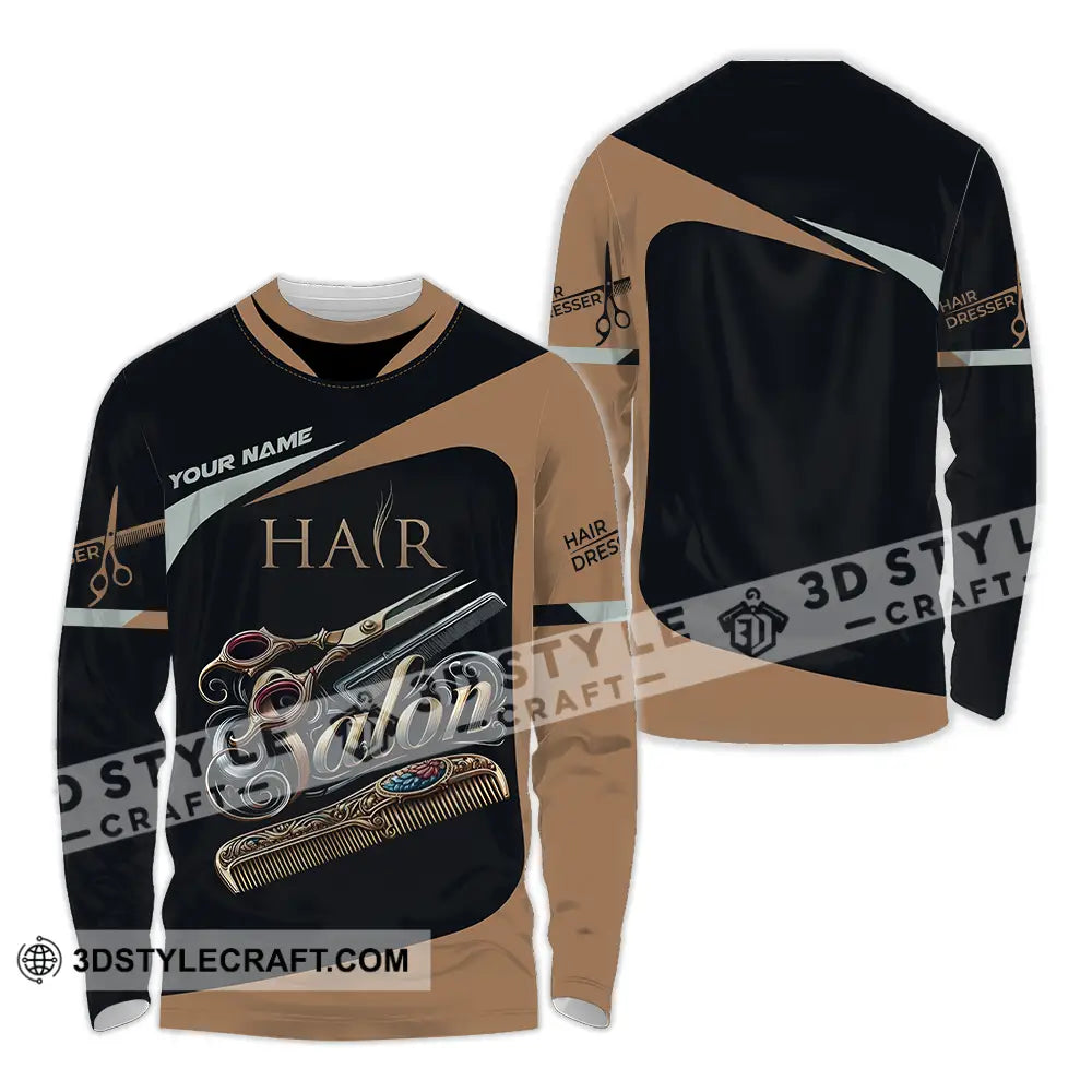 Unisex Shirt - Custom Text Shirt For Hair Salon Long Sleeve Shirt / S T-shirt