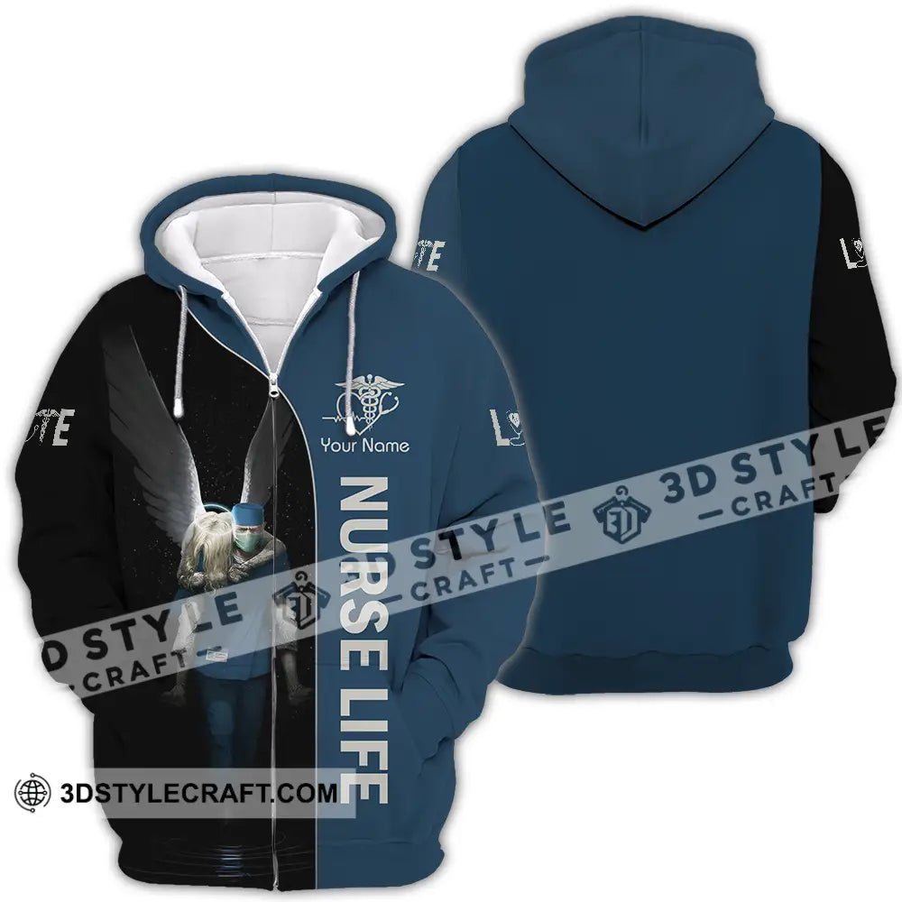 Unisex Shirt - Custom Text Shirt For Nurse Nurselife Nursing Zipper Hoodie / S T-shirt