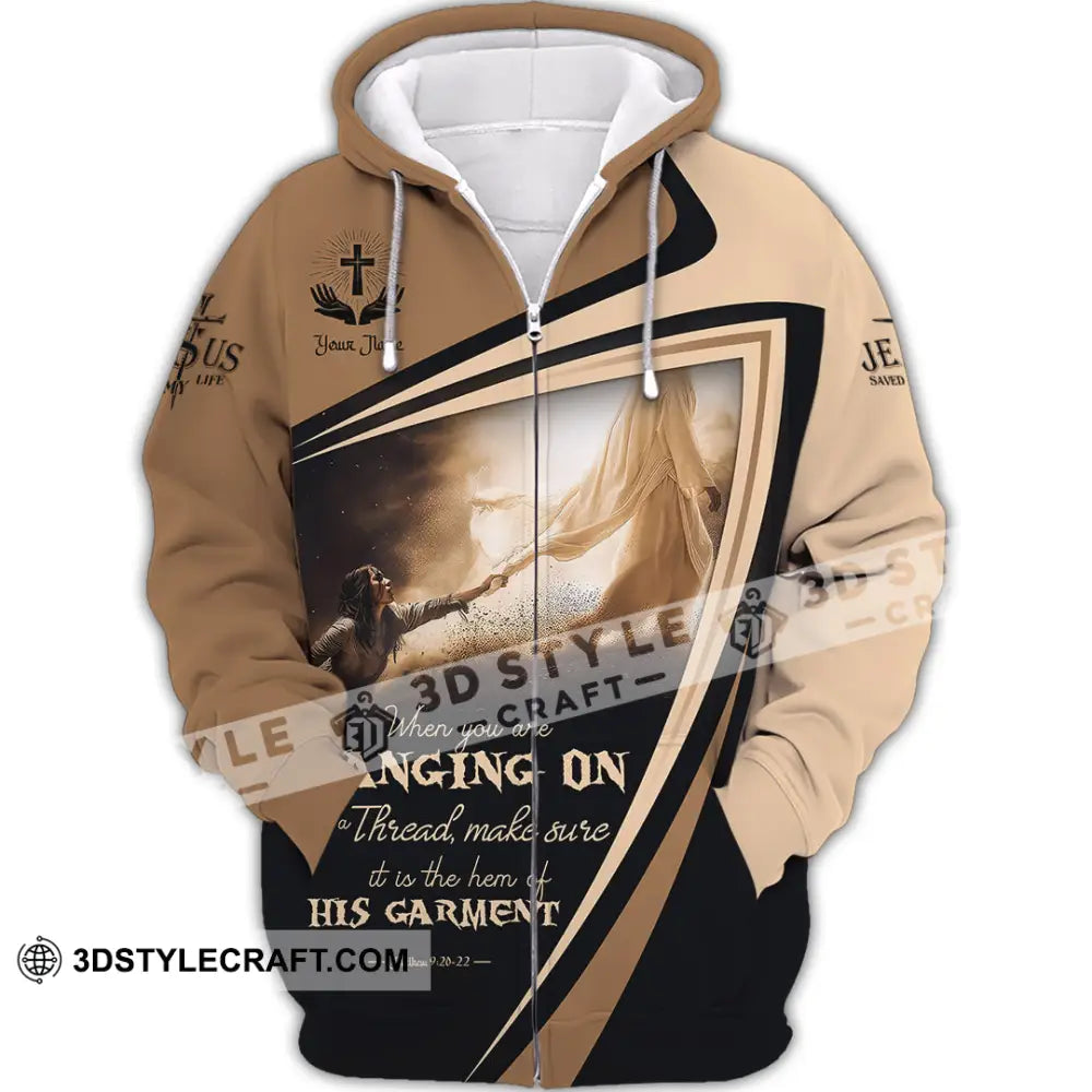 Unisex Shirt - Custom Text God Save My Life Zipper Hoodie / S T-Shirt