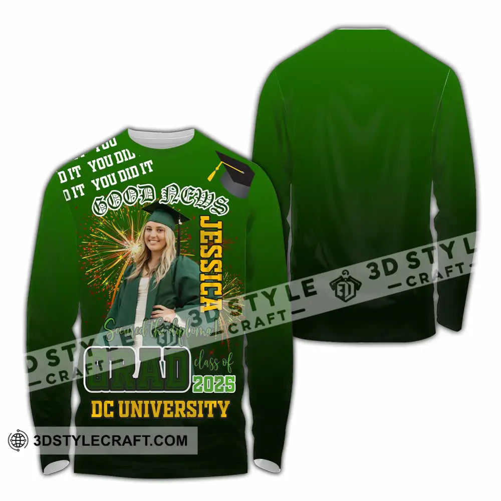Unisex Shirt - Custom Text Shirt Grad Shirt - Long Sleeve Shirt / S - T-shirt