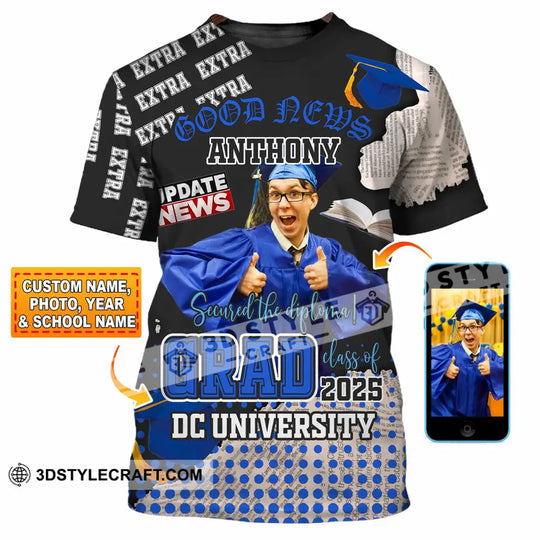Unisex Shirt - Custom Text Shirt, Grad Shirt style option 1