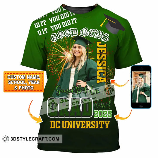 Unisex Shirt - Custom Text Shirt, Grad Shirt style option 1