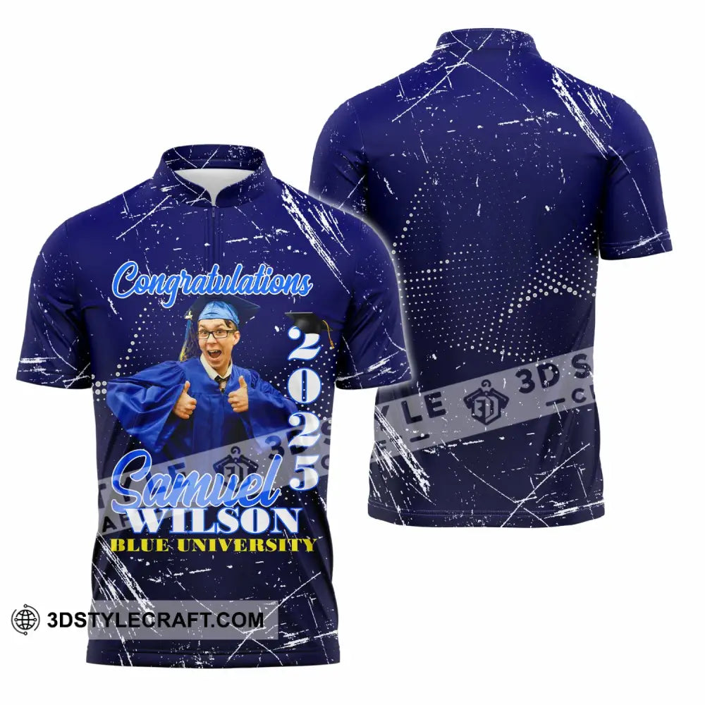 Unisex Shirt - Custom Text Shirt Grad Shirt - Zipper Polo Shirt / S - T-shirt