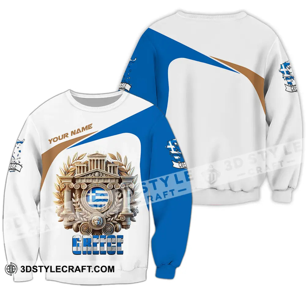 Unisex Shirt - Custom Text Greece Long Sleeve / S T-Shirt