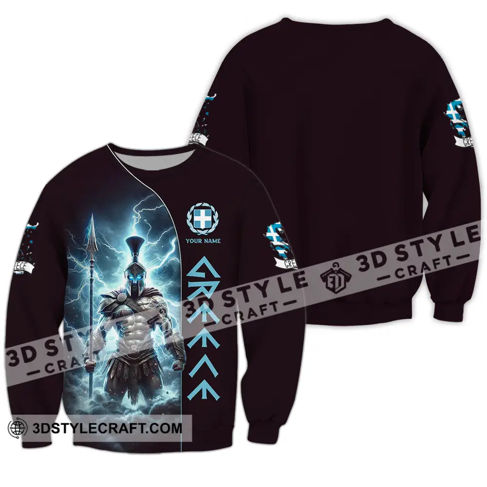 Unisex Shirt - Custom Text Greece Long Sleeve / S T-Shirt