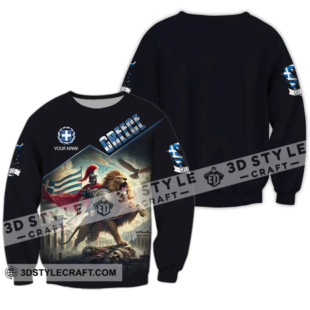 Unisex Shirt - Custom Text Greece Long Sleeve / S T-Shirt