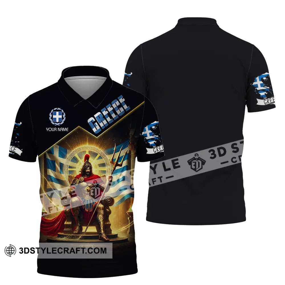 Unisex Shirt - Custom Text Greece Polo / S T-Shirt