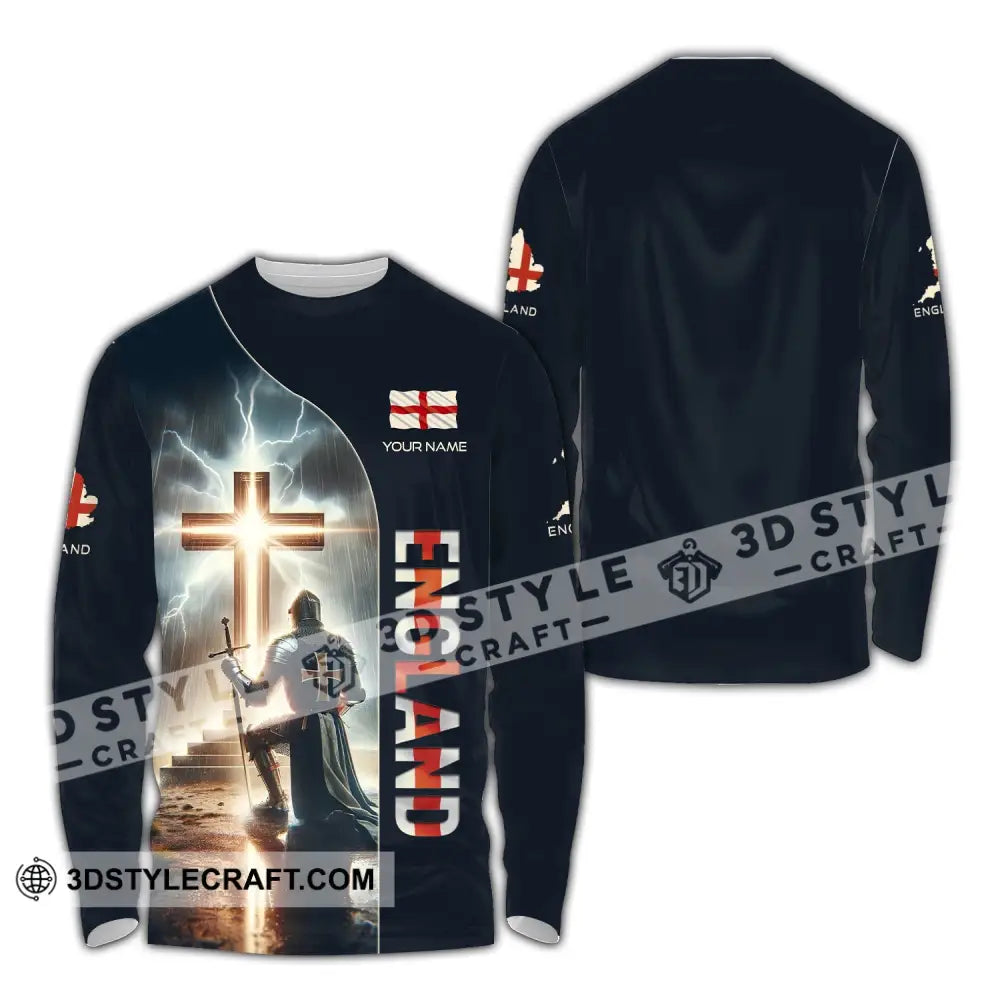 Unisex Shirt - Custom Text Guardian Of England Long Sleeve / S T-Shirt