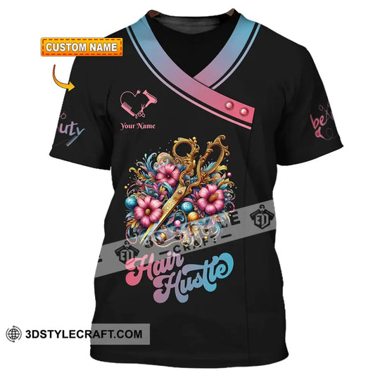 Unisex Shirt - Custom Text Hair Hustle Shirt style option 1