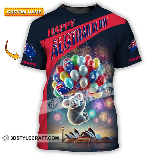 Unisex Shirt - Custom Text Shirt Happy Australia Day style option 1