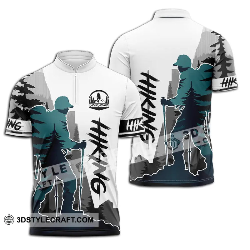 Unisex Shirt - Custom Text Hiking Zipper Polo / S T-Shirt