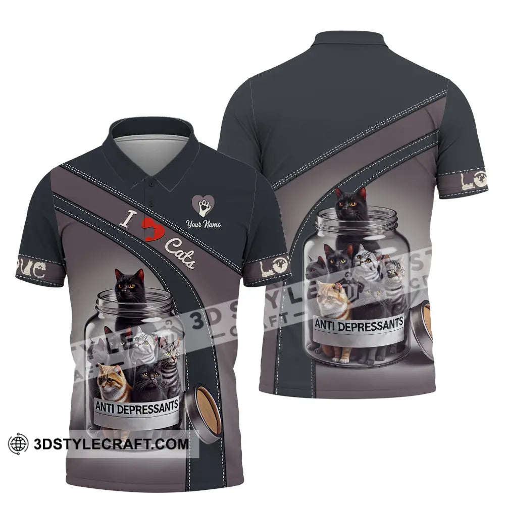 Unisex Shirt - Custom Text Shirt I Love Cat Shirt Polo Shirt / S T-shirt