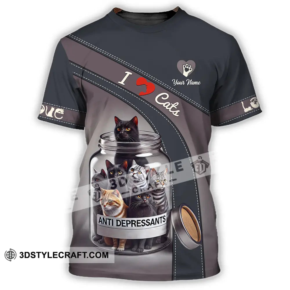 Unisex Shirt - Custom Text Shirt I Love Cat Shirt T-Shirt / S T-shirt
