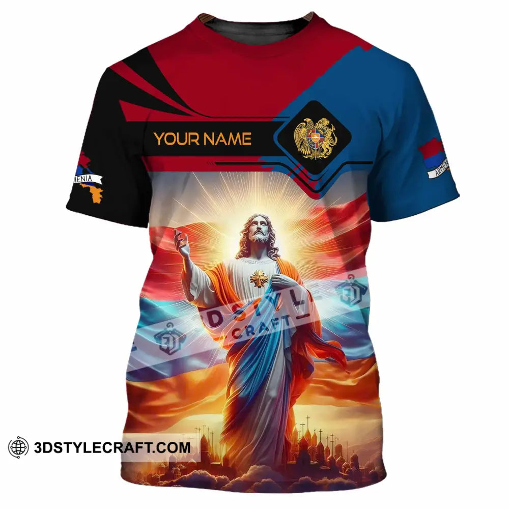 Unisex Shirt - Custom Text Jesus Armenia T-Shirt / S T-Shirt