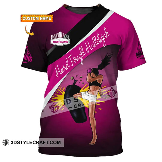 Unisex Shirt - Custom Text Shirt Kick Boxing, Hard Fought Hallelujah Shirt style option 1