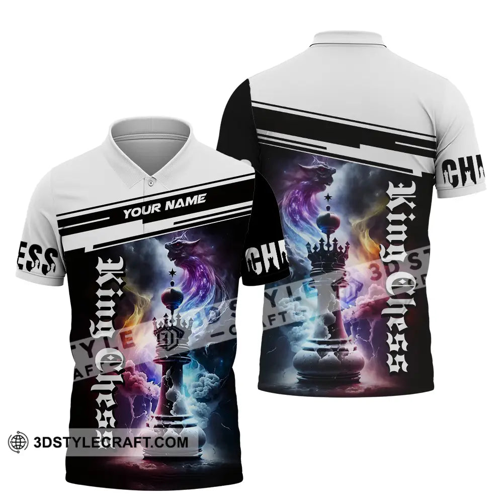 Unisex Shirt - Custom Text King Chess Polo / S T-Shirt