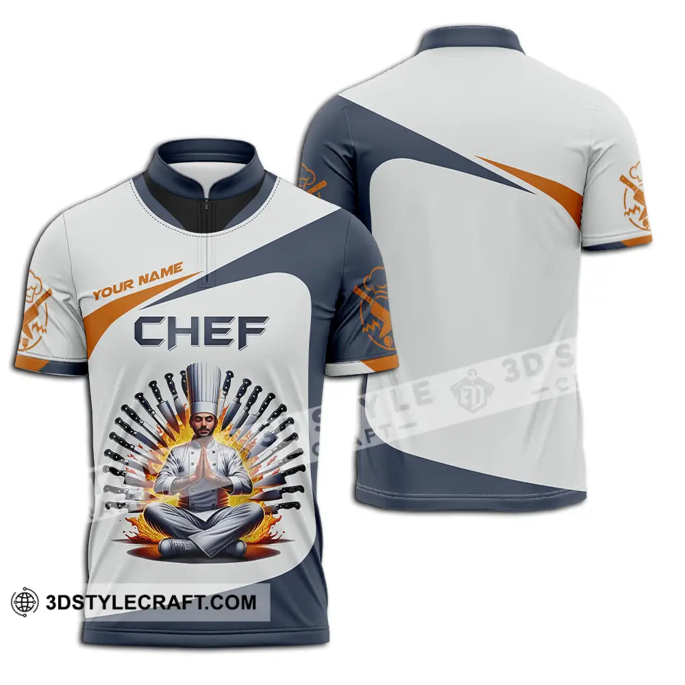 Unisex Shirt - Custom Text Master Chef Zipper Polo / S T-Shirt