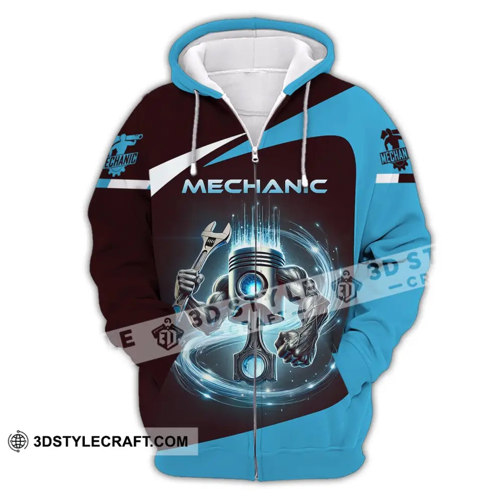 Unisex Shirt - Custom Text Mechanic Zipper Hoodie / S T-Shirt