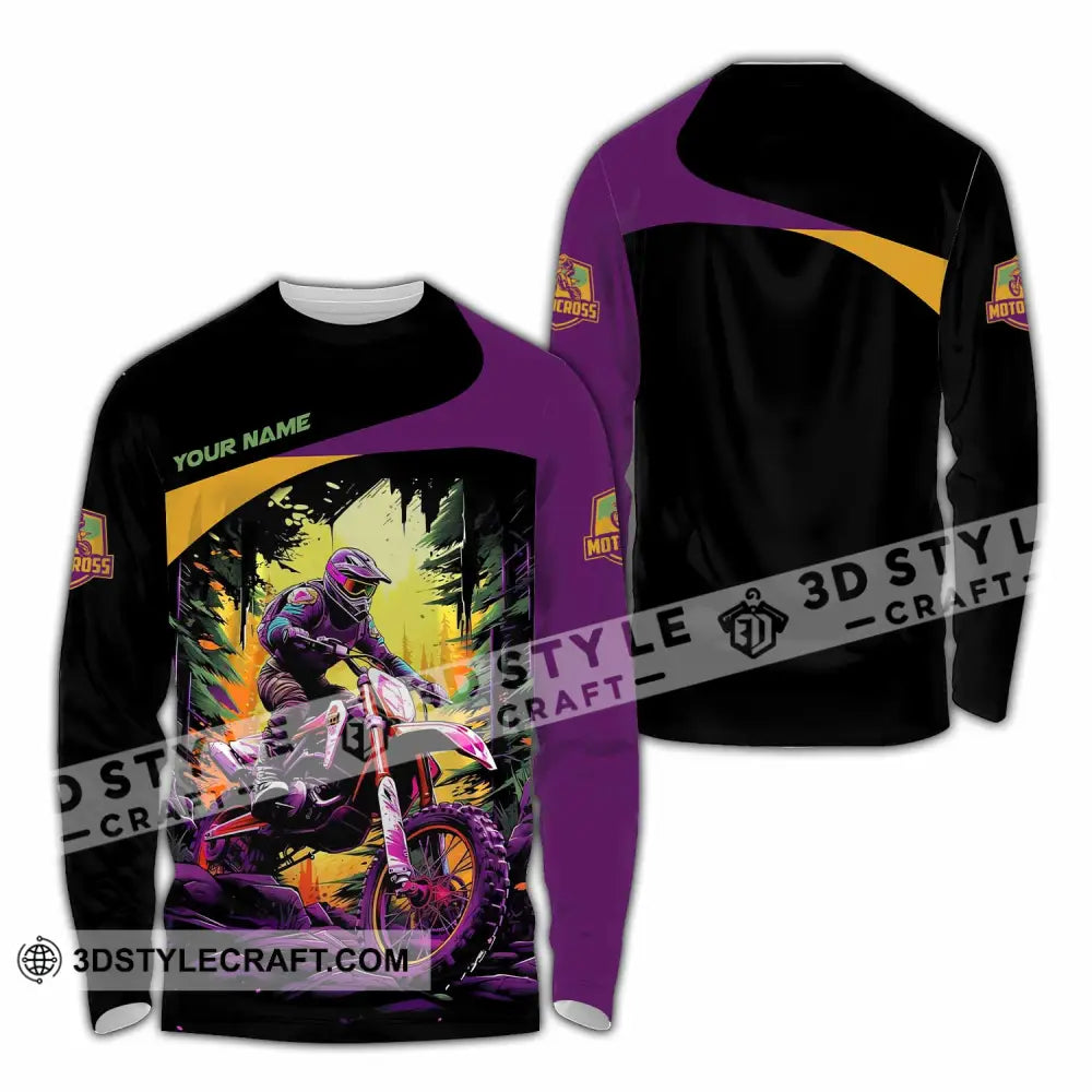 Unisex Shirt - Custom Text Shirt Mountain Bike Shirt Long Sleeve Shirt / S T-shirt