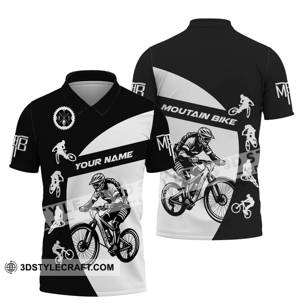 Unisex Shirt - Custom Text Mountain Bike Sport Polo / S T-Shirt