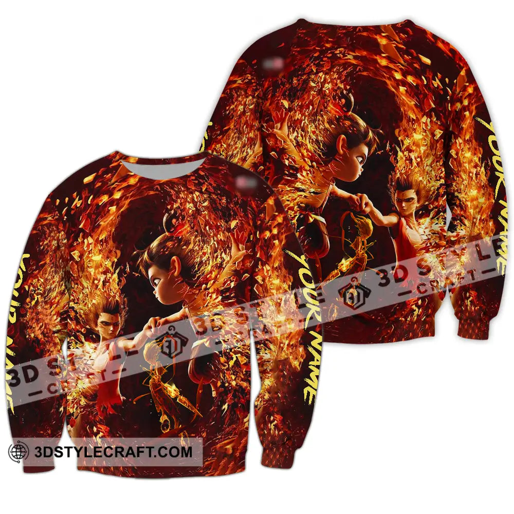 Unisex Shirt - Custom Text Shirt Ne Zha Shirt Long Sleeve / S T-shirt