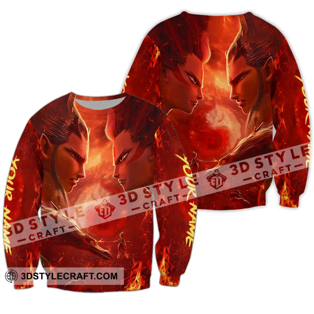 Unisex Shirt - Custom Text Shirt Ne Zha Shirt Long Sleeve / S T-shirt