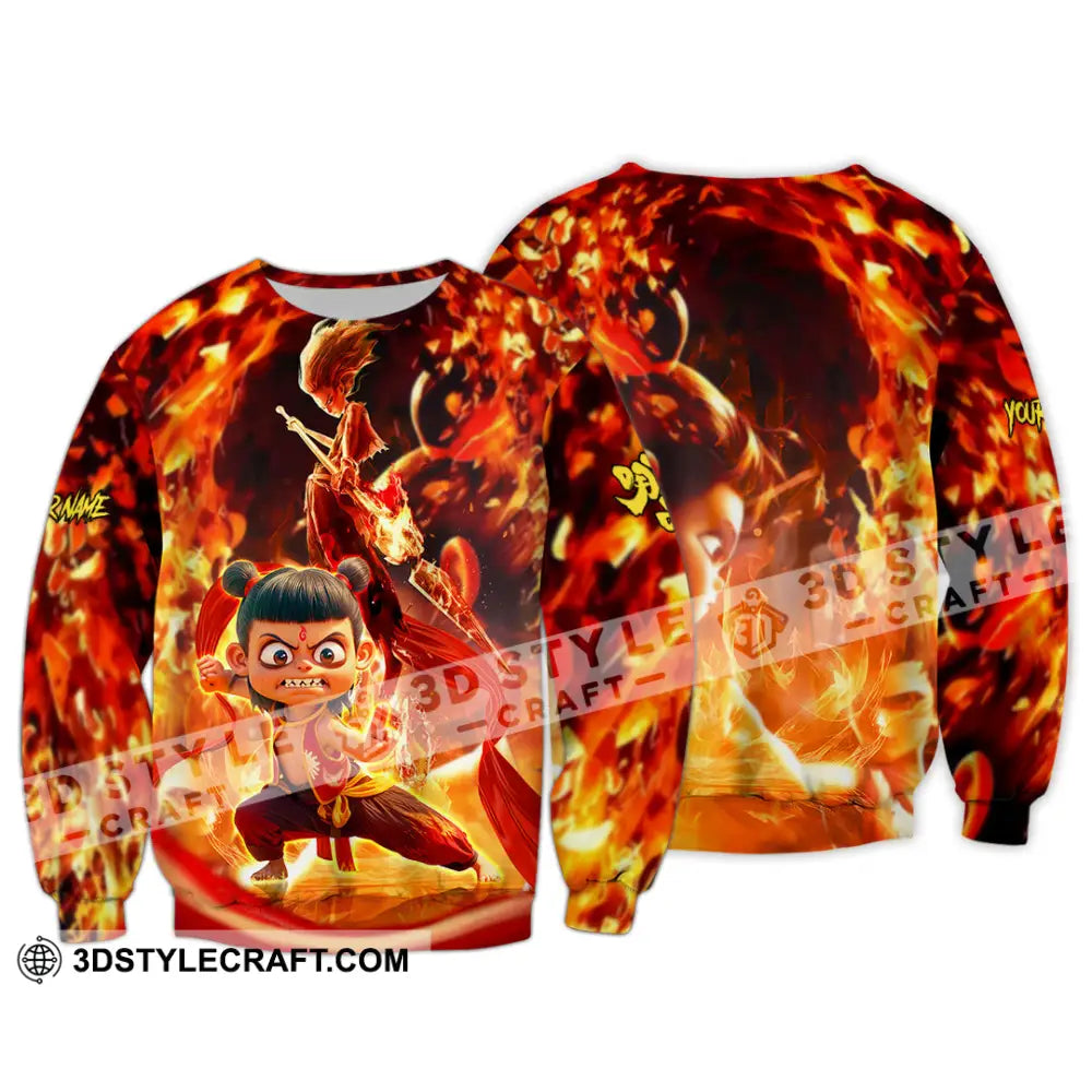 Unisex Shirt - Custom Text Shirt Nezha Shirt Long Sleeve / S T-shirt