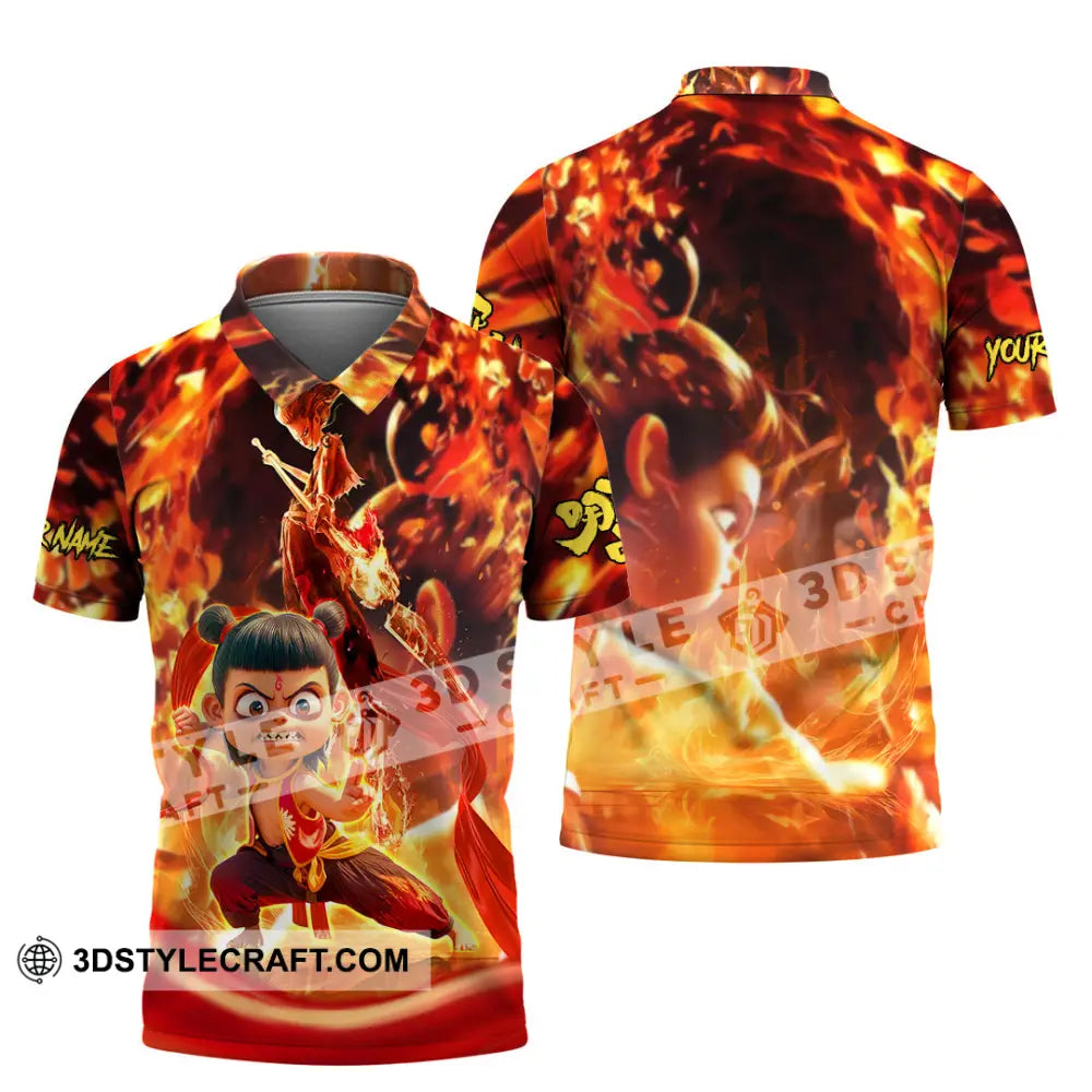 Unisex Shirt - Custom Text Shirt Nezha Shirt Polo Shirt / S T-shirt