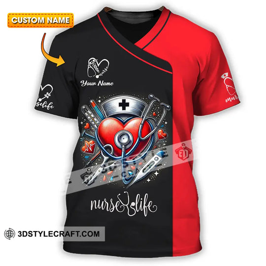 Unisex Shirt - Custom Text Nursing Shirt, Nurse Life style option 1