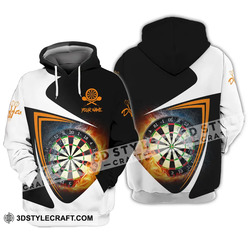 Unisex Shirt - Custom Text Orange Black And White Darts Sport Hoodie / S T-Shirt